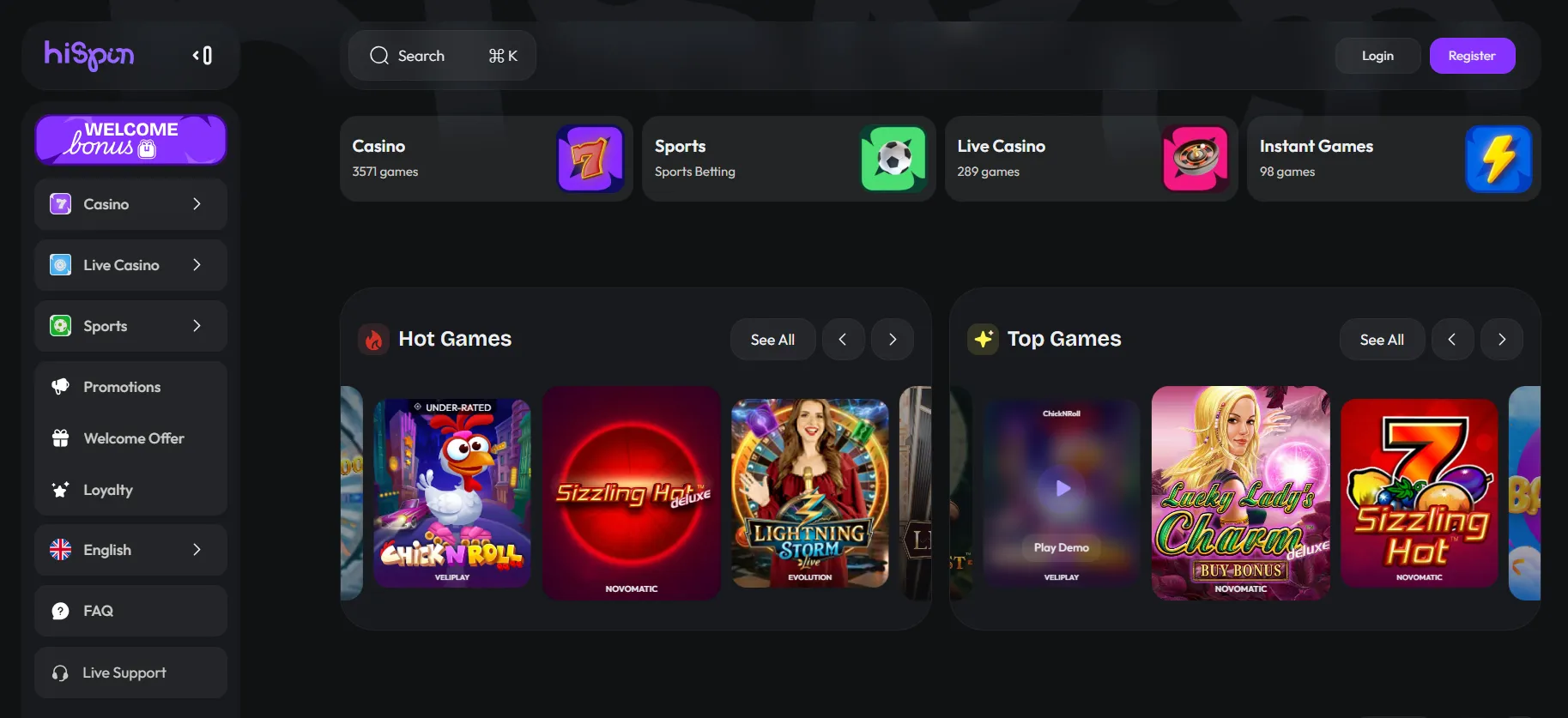 HiSpin casino Rese&ntilde;a