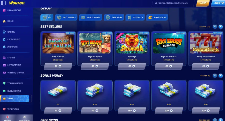 Wonaco casino Reseña